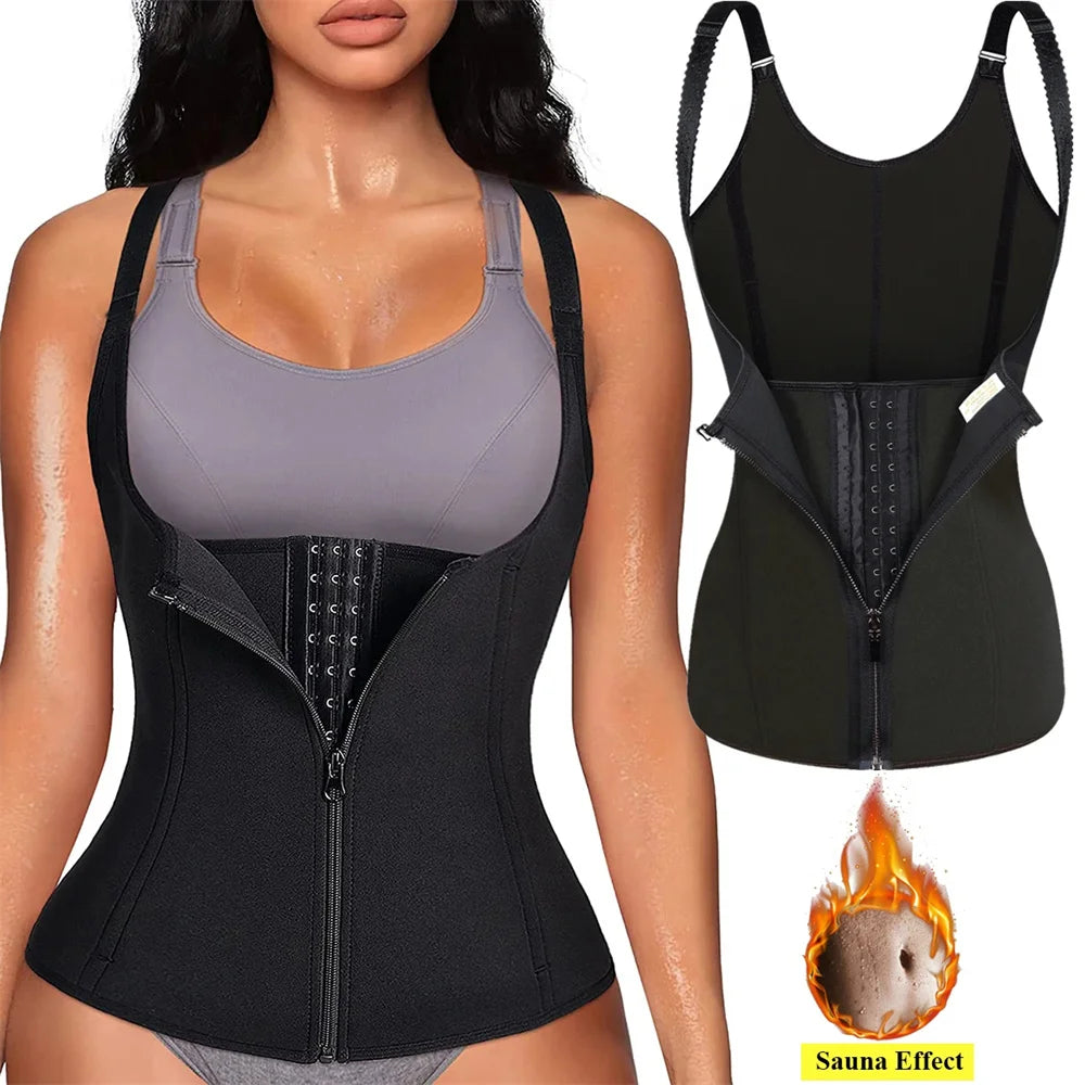 Zipper Waist Trainer Tank Top – Tummy Control Body Shaper