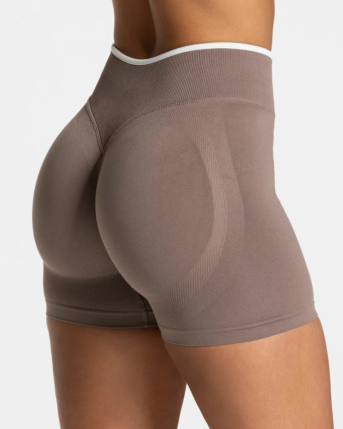 S-TE Colorblock Seamless Yoga Shorts – Peach Hip Tight Running Fitness Pants