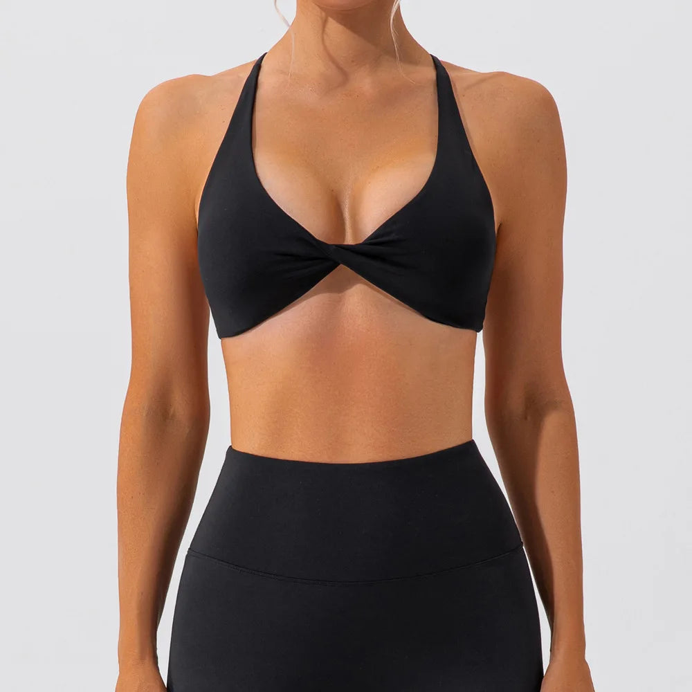 Cross Back Sports Bra – Breathable Yoga & Running Fitness Workout Top