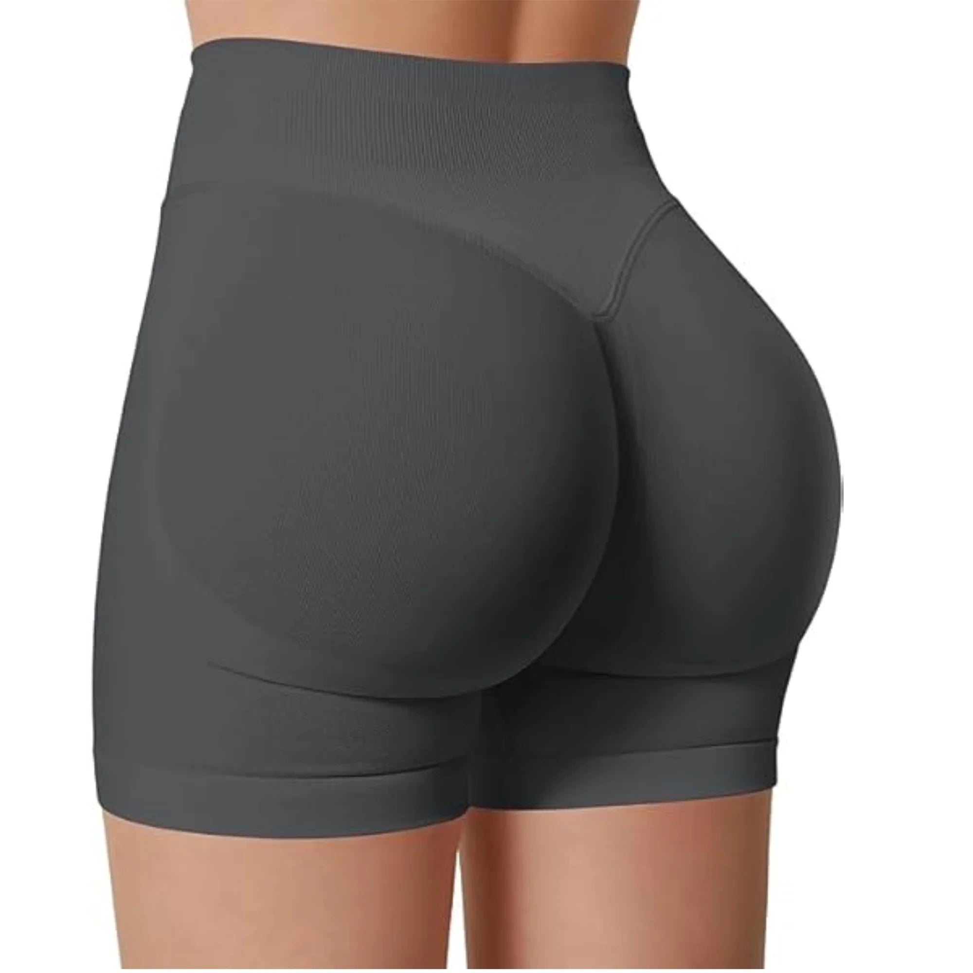 High Waist Yoga Shorts – Fashionable Solid Color Running Fitness Leggings