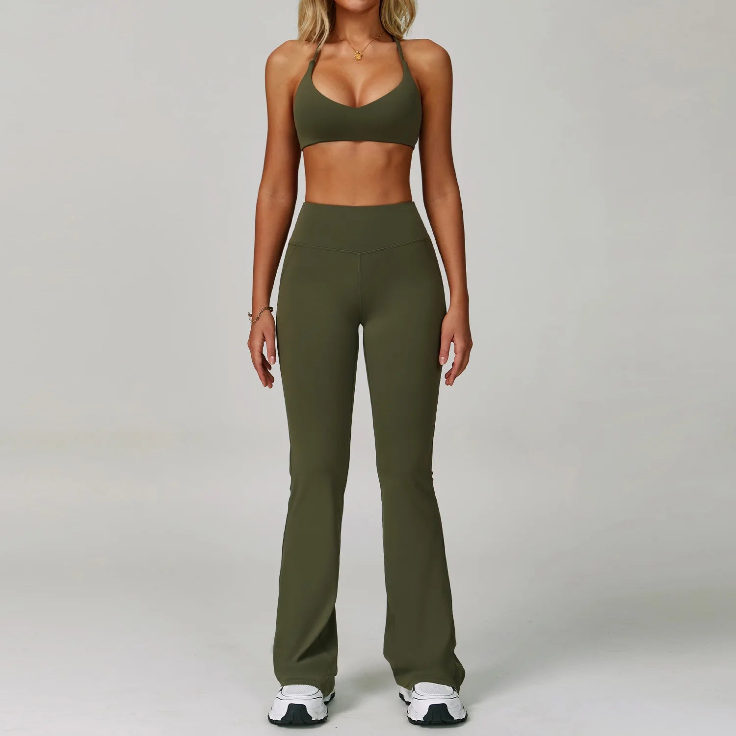 2 Piece Tracksuit – Workout Bra & High Waist Leggings Gym Clothing