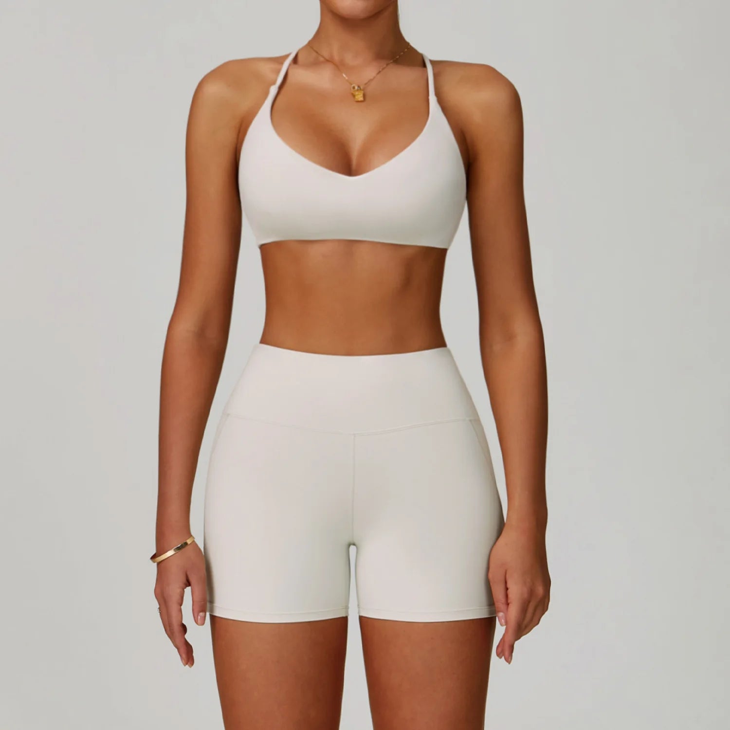 2 Piece Tracksuit – Workout Bra & High Waist Leggings Gym Clothing