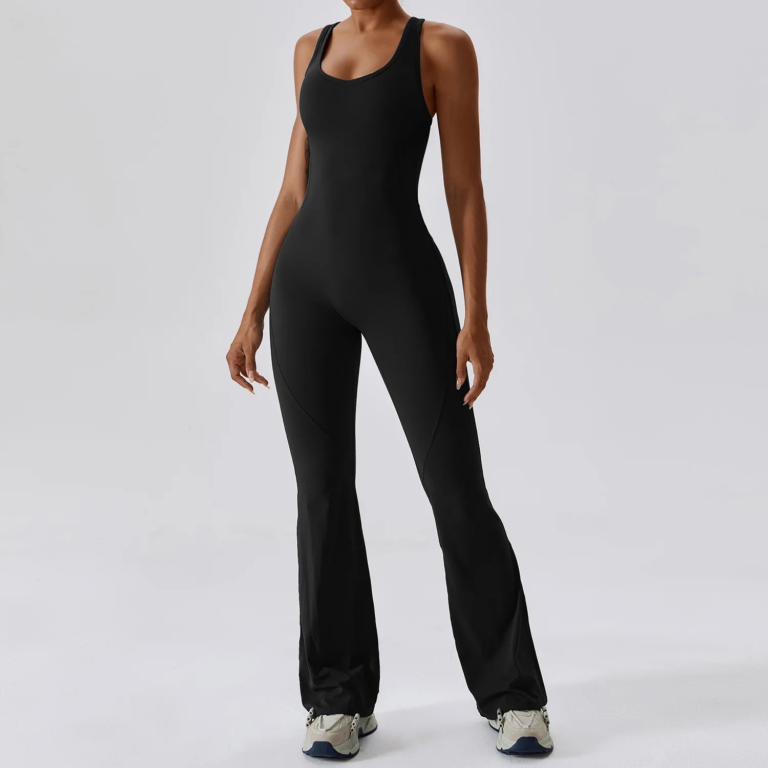 Solid Yoga Jumpsuit – Butt Lifting One-Piece Fitness Bodysuit Activewear