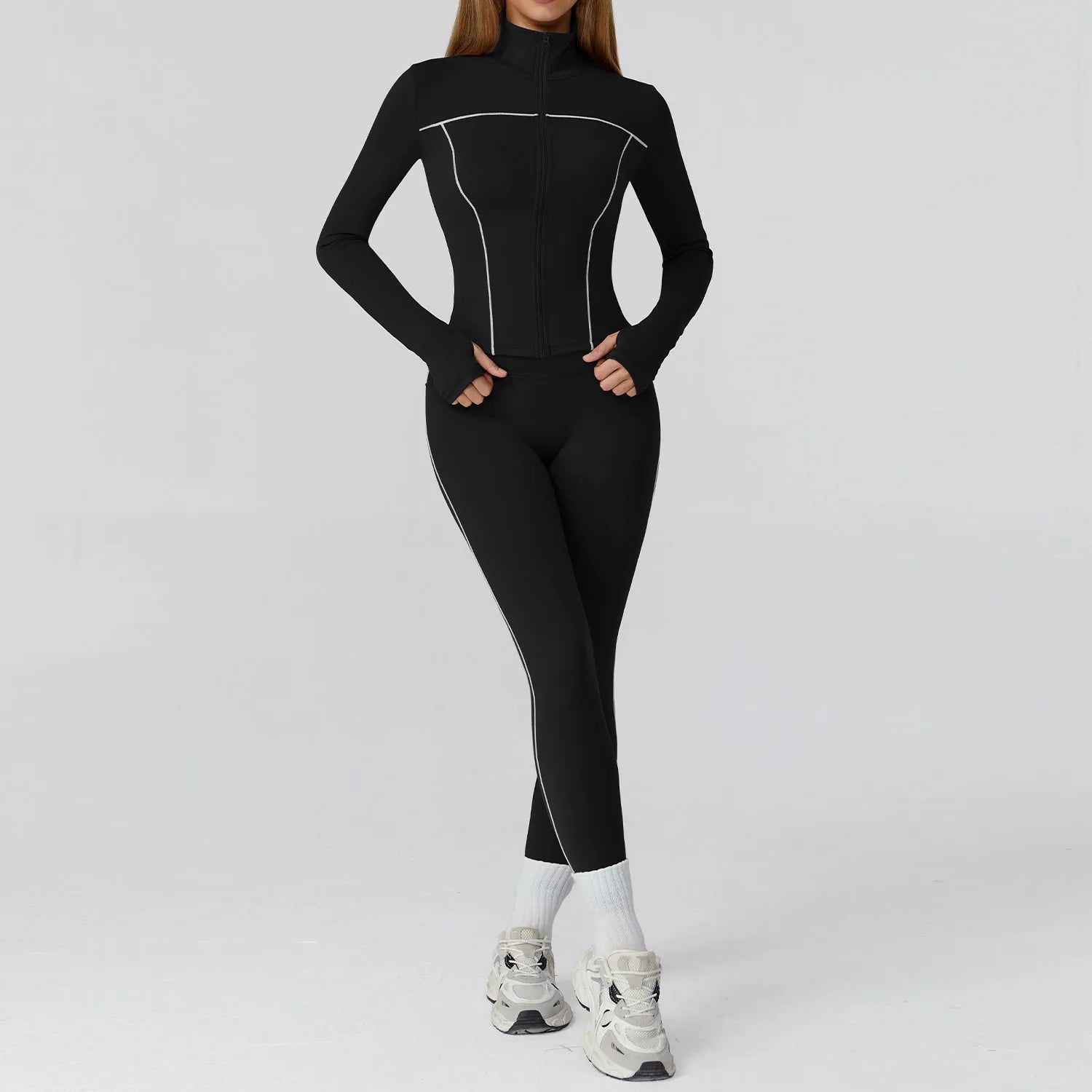 2/3PCS Yoga Set – Long Sleeve Bra, Leggings & Fitness Tracksuit