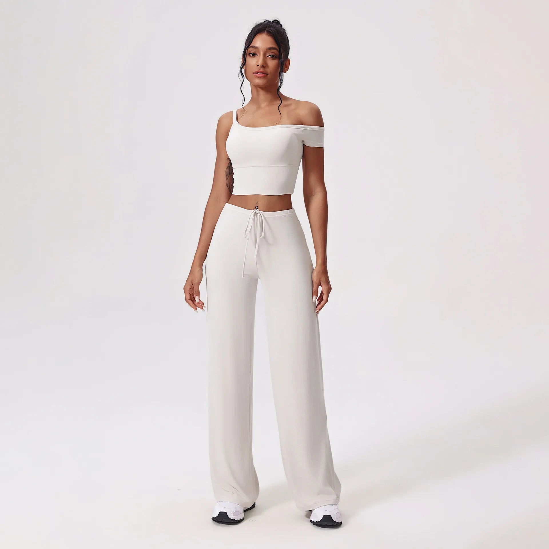 FUBEIKE Asymmetrical Fitness Set – Quick-Dry Running & Casual Sportswear