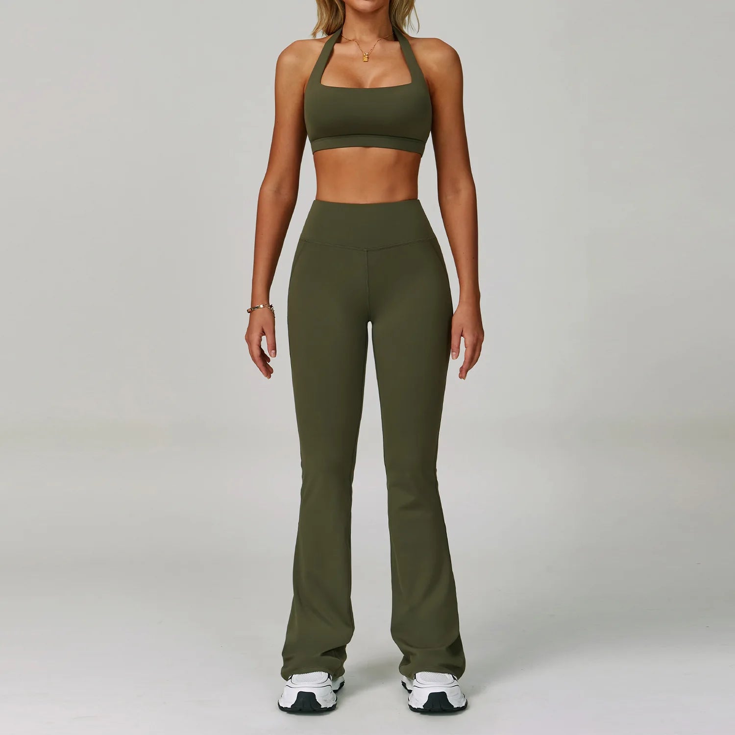 2 Piece Tracksuit – Workout Bra & High Waist Leggings Gym Clothing