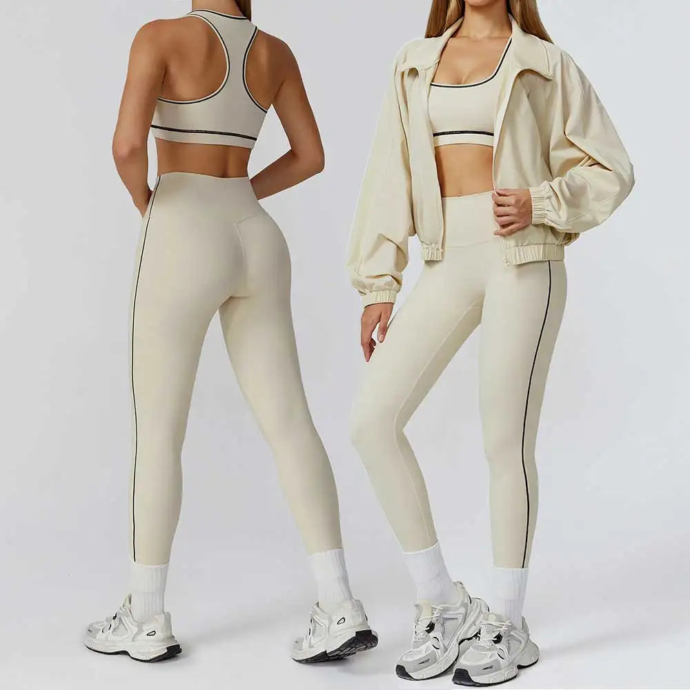 2/3PCS Yoga Set – Long Sleeve Bra, Leggings & Fitness Tracksuit