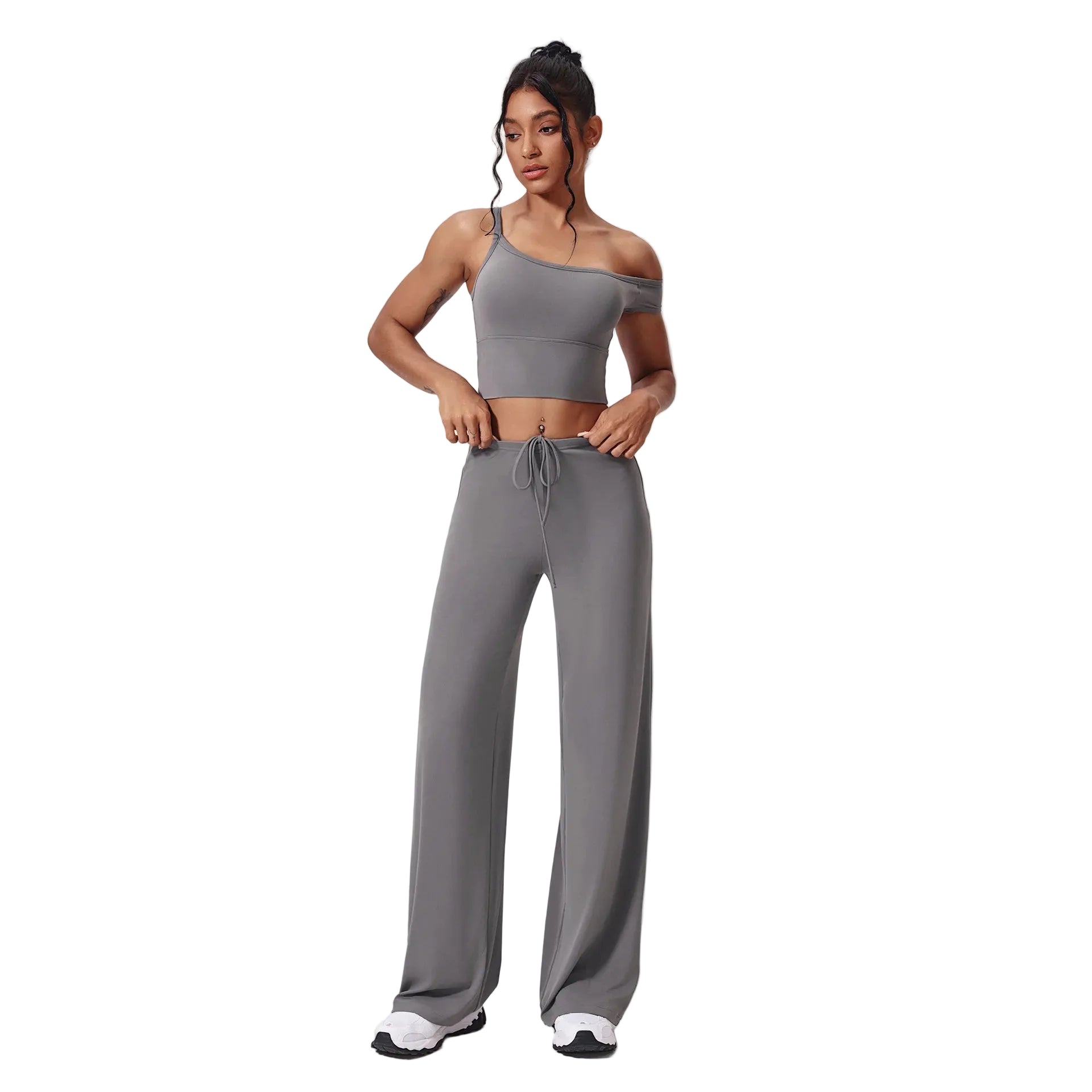 FUBEIKE Asymmetrical Fitness Set – Quick-Dry Running & Casual Sportswear