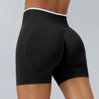 S-TE Colorblock Seamless Yoga Shorts – Peach Hip Tight Running Fitness Pants