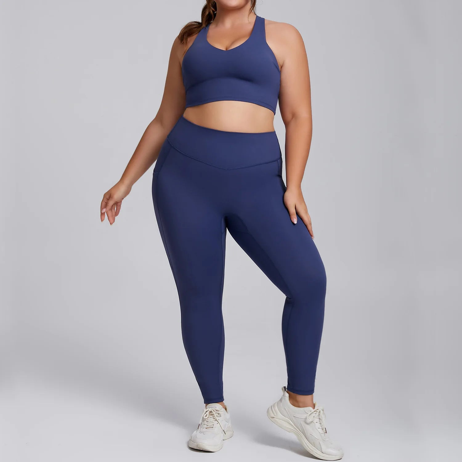 Plus Size Activewear Set – Sports Bra & Super Stretch Gym Leggings
