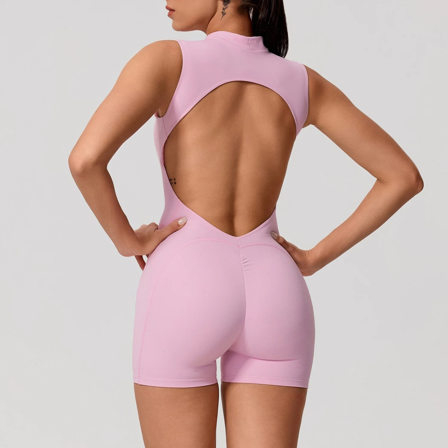 Women's Gym Jumpsuit – Sleeveless Push Up Butt-Lifting Fitness Bodysuit