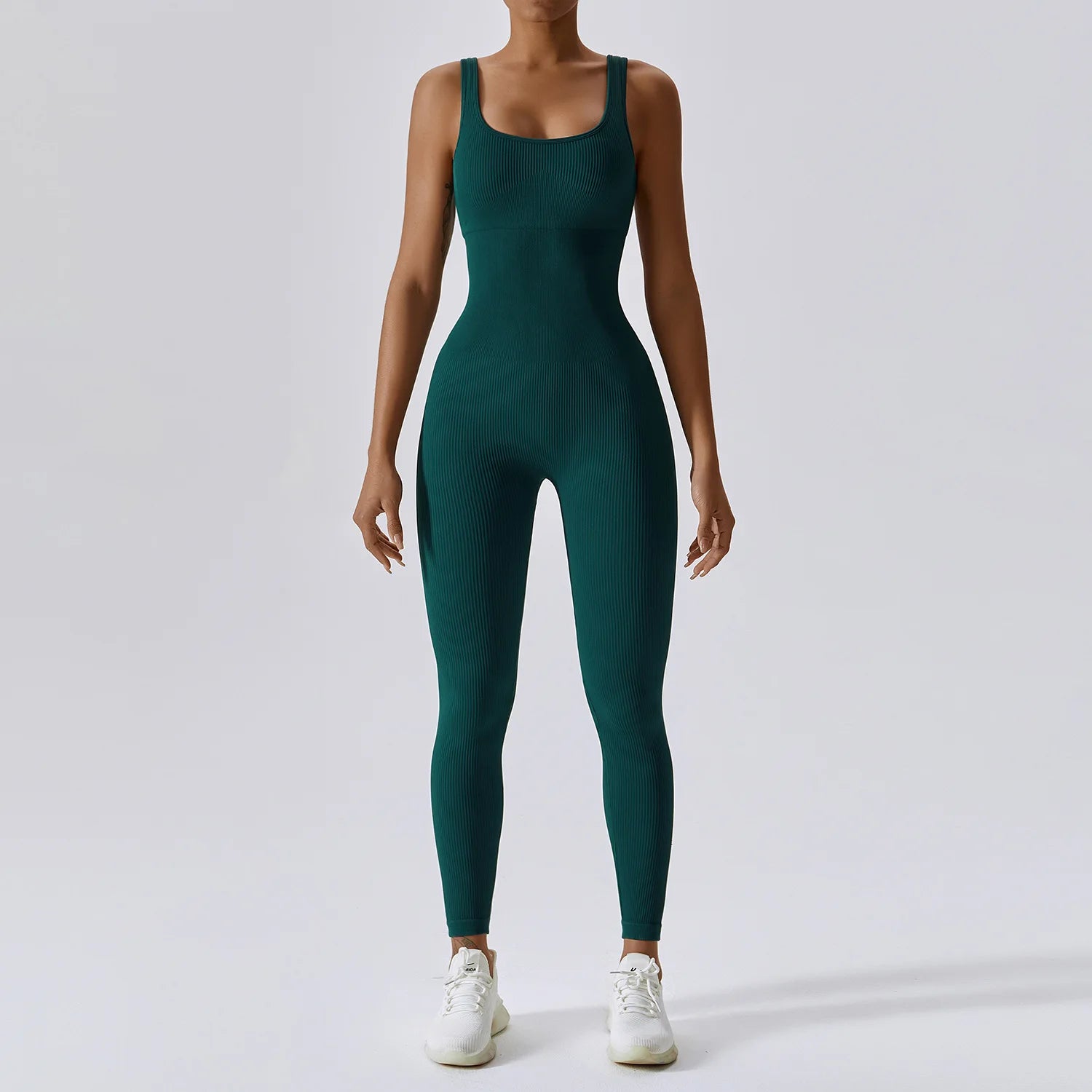 Seamless One-Piece Fitness Bodysuit – Push Up Stretch Gym Suit