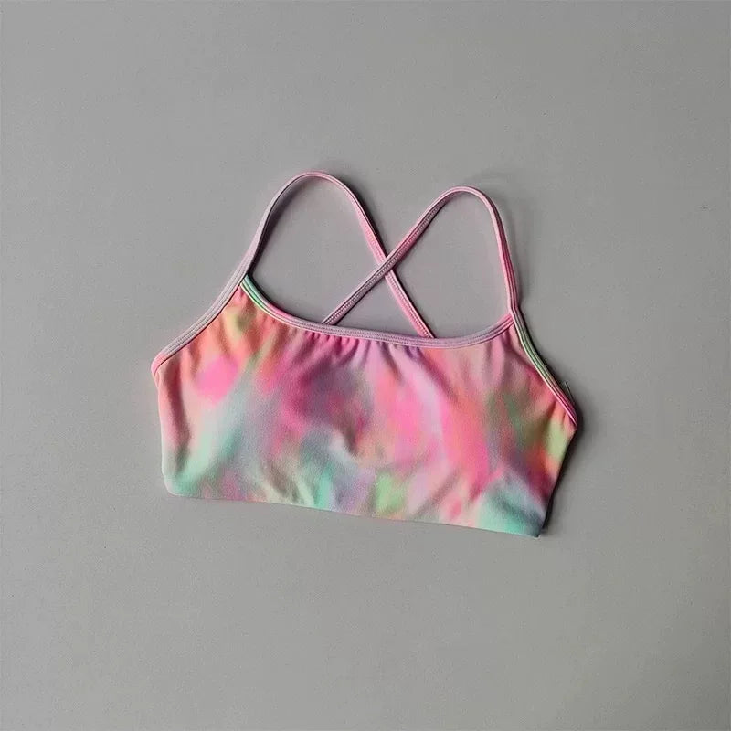 Cross Back Sports Bra – Shock-Resistant Gathered Yoga Vest & Fitness Wear