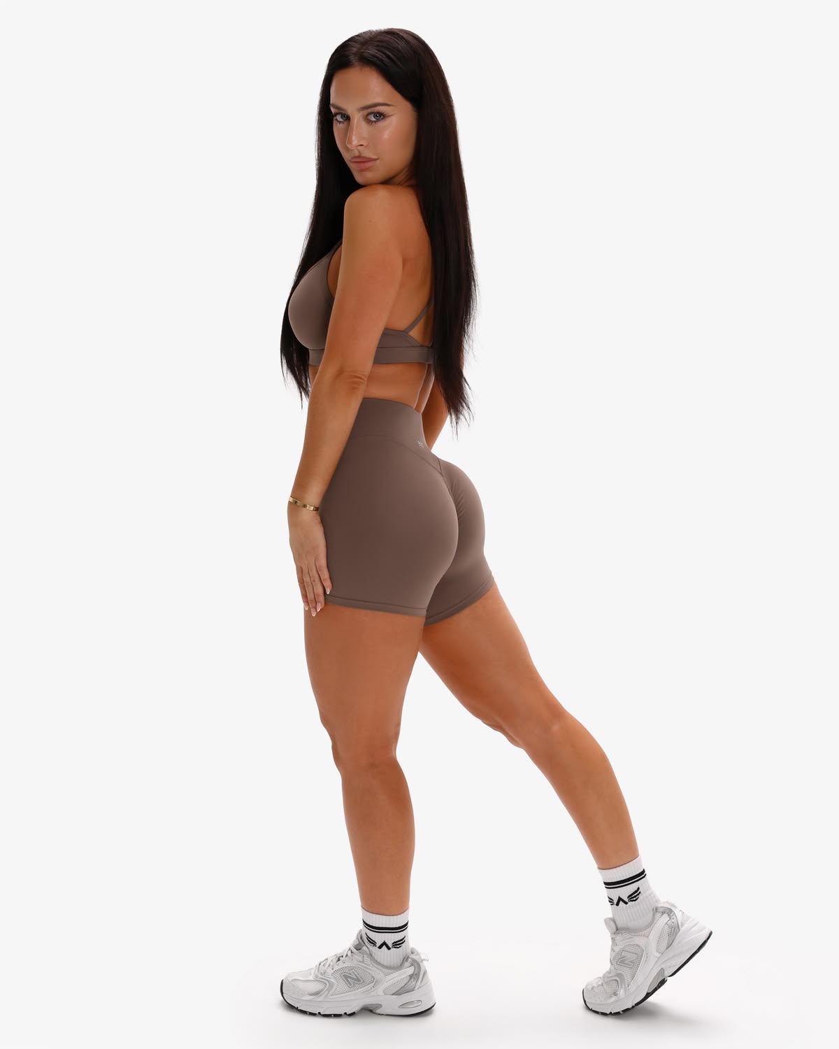 Seamless Ribbed Workout Set – Crop Tank & High Waist Shorts