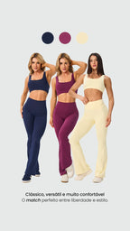 Women's Quick-Dry Sports Set – U-Neck Bra & Bell-Bottom Yoga Top